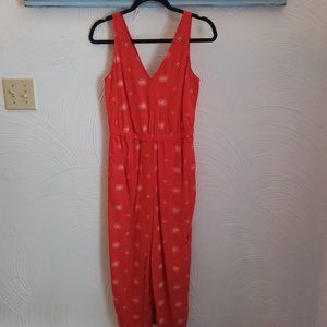 Loft Floral Jumpsuit Cropped Sleeveless size 2